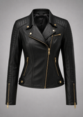 Laveroq Women’s Quilted Leather Biker Jacket