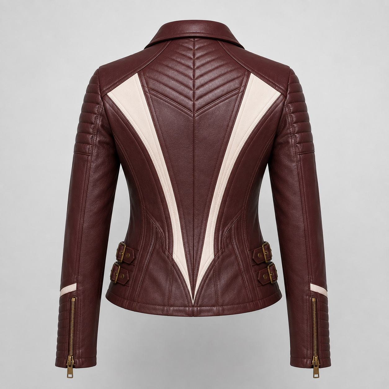 Laveroq Women’s Signature Burgundy Cowhide Leather Jacket