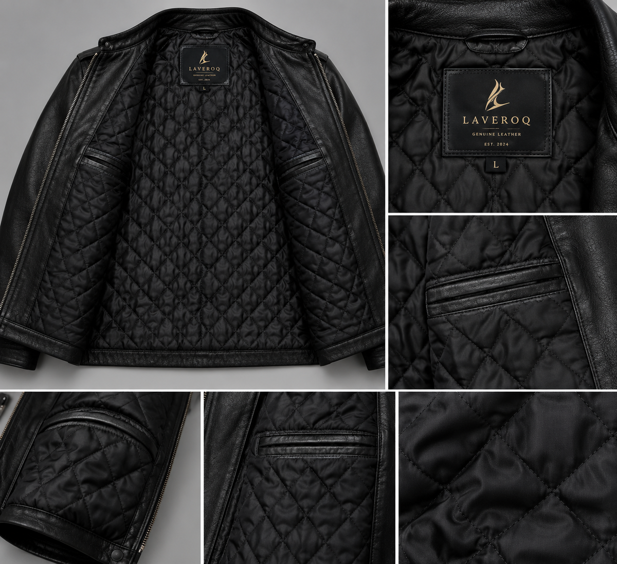 Men’s Black Genuine Leather Shirt Jacket with Utility Pockets