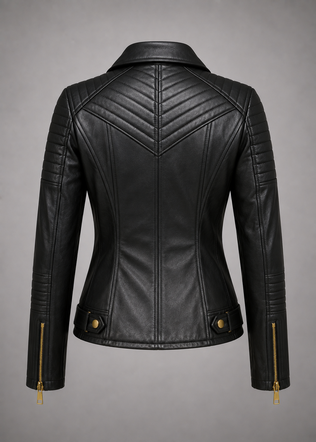 Laveroq Women’s Quilted Leather Biker Jacket