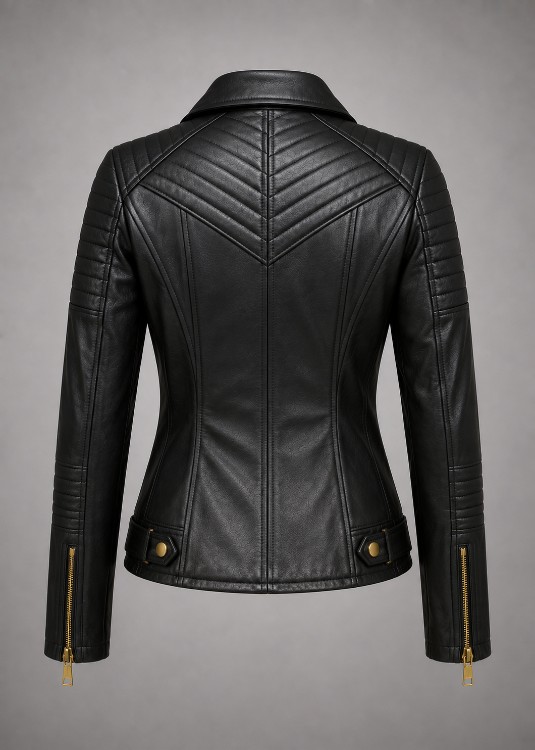 Laveroq Women’s Quilted Leather Biker Jacket